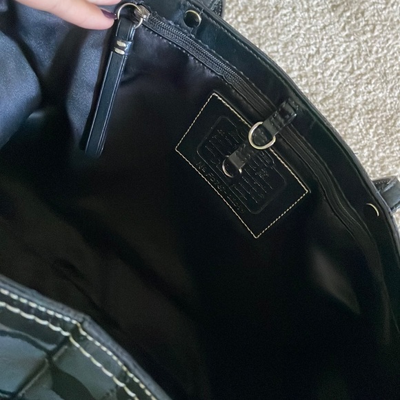 Coach Signature Stripe Tote Shoulder Bag - Picture 13 of 15